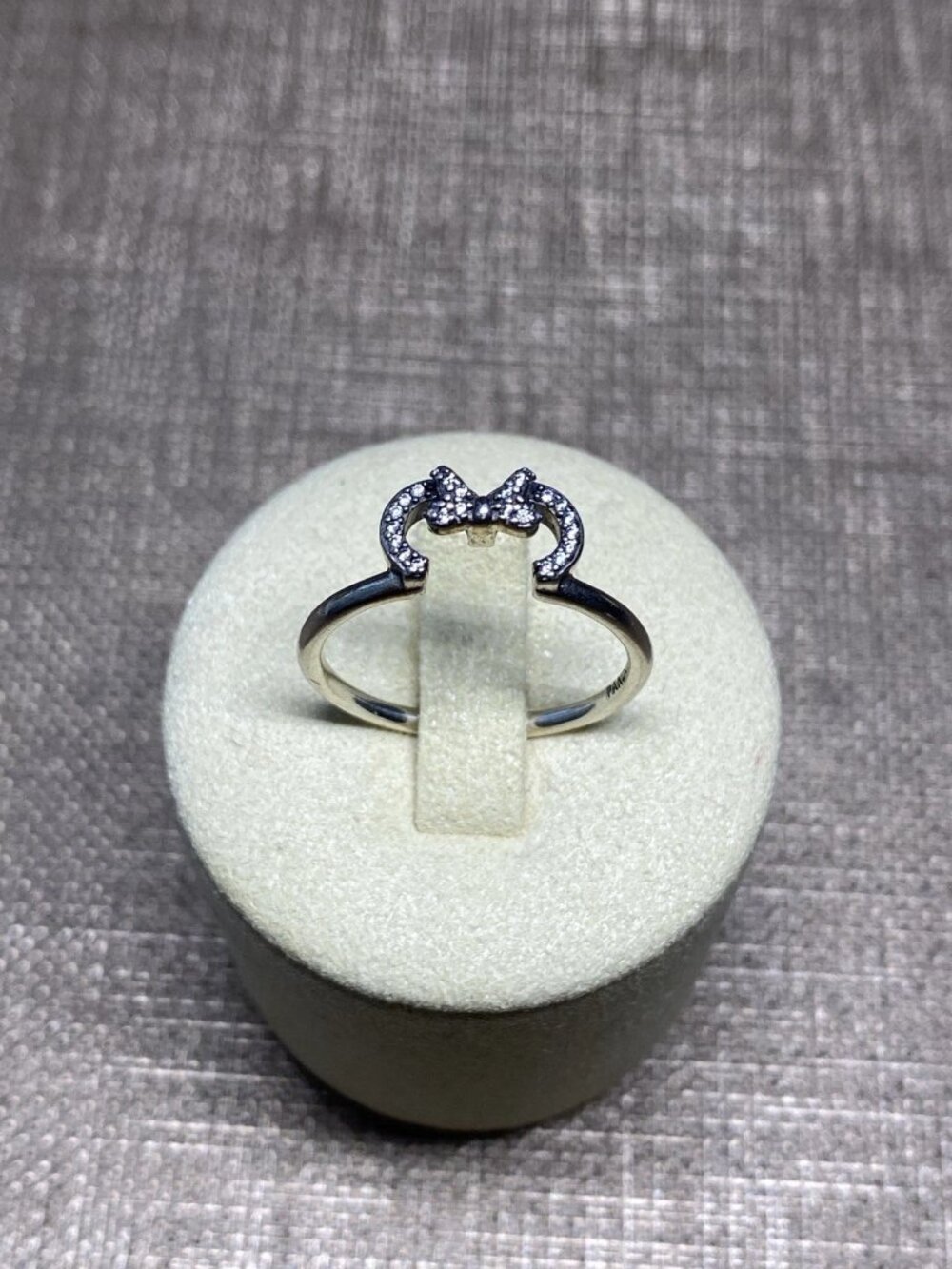 Pandora ALE 925 Sterling Silver Bow Ring Clear CZ Size 8